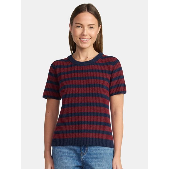 Time and Tru Women's Sweater Tee with Short Sleeves, Lightweight, Sizes XS-XXXL