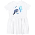 thumbnail image 3 of Inktastic Cute Narwhal 4th Birthday Girls Toddler Dress, 3 of 5