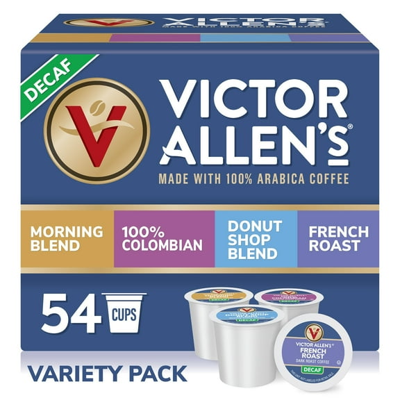 Victor Allen's Coffee Decaf Coffee Favorites Variety Pack, 54 Count, Single Serve Coffee Pods for Keurig K-Cup Brewers