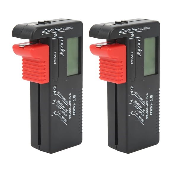 2 Pcs Batterie Checker Capacité Testeur Mètre Outil D'affichage Numérique Pour Aa AAa 9 V 1.5 V (noir)