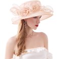 thumbnail image 3 of Dalrosia Women Hats Tea Party Organza Church Wedding Dress Hats Summer Fascinators Hats Girl Elegant Fair Lady Headwear, 3 of 3