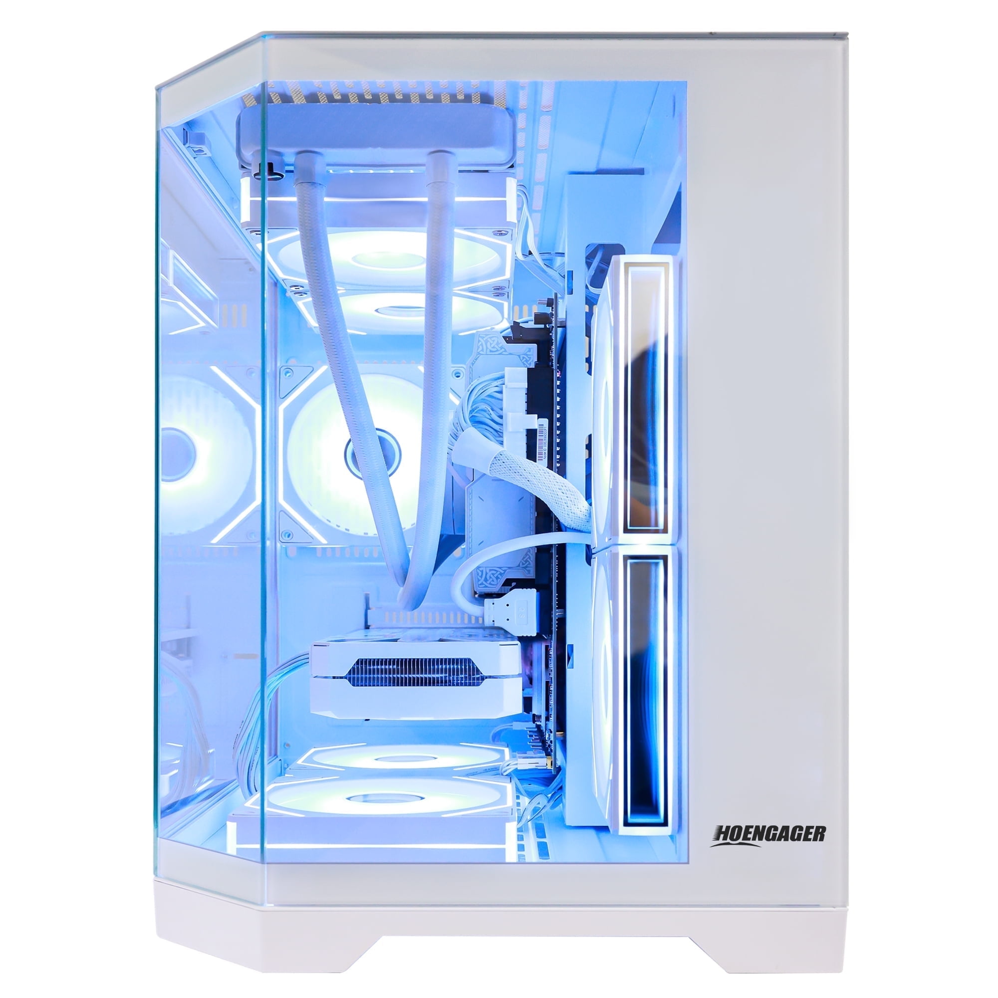 Hoengager Ocean Of Star RTX 5070 12GB Gaming PC - AMD Ryzen 7 7800X3D 8-Core 4.2GHz, 32GB DDR5 RAM, 1TB PCIe SSD, Windows 11 RGB Prebuilt Tower-White