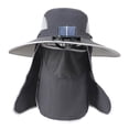 thumbnail image 4 of Sombrero de ventilador solar al aire libre sombrero de pescador sombrero de impermeable cómodo de protección solar transpirable gorra de pesca con Gris oscuro, 4 of 8