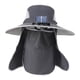 thumbnail image 3 of Sombrero solar de ventilador solar al aire libre con cubierta de cuello cara cómoda protección solar recargable Sombrero solar para hombres Capa de Gris oscuro, 3 of 8
