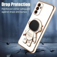thumbnail image 3 of Compatible with Samsung Galaxy A13 5G Case Astronaut Plating Electroplate Luxury Elegant Case Camera Protector Kickstand Shockproof Protective Corner Back Cover Galaxy A13 5G Case -White, 3 of 5