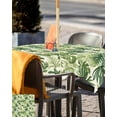 thumbnail image 5 of Fsddascl Green Palm Leaf Outdoor Tablecloth - 54x54 Inch Square Dining Table Cover, Summer Botanical Watercolor Waterproof Outdoor Table Cloth with Umbrella Hole & Zipper for Picnic/Patio/Party, 5 of 7