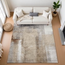 Addison Rugs Mayfield Premium Machine Washable Transitional Abstract Beige Rectangle Rug, 3' x 5'