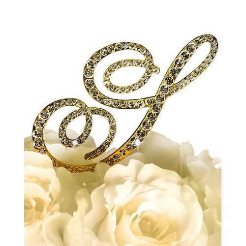 Le Prise Rhinestone Letter Wedding Cake Topper