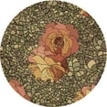 thumbnail image 1 of Ahgly Company Tapis Rond Lavable en Machine Intérieur Transitionnel Rouge Brun, 6 Pieds Rond, 1 of 7