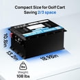 thumbnail image 3 of DC HOUSE 48V 100Ah LiFePO4 Golf Cart Battery with Bluetooth Battery Monitor. Low-Temperature Cut-Off Function, Sturdy Metal Case,Suitable for Club Car, EZGO Golf Carts, RV, 3 of 8