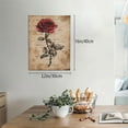 thumbnail image 2 of Kdxio Vintage Rose Botanical Art Pattern Canvas Wall Art 12x16 Inches - Waterproof HD Print Solid Wood Frame for Living Room & Bathroom,Vertical, 2 of 8