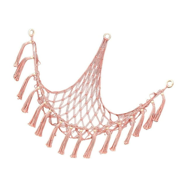 facefd Hamac pour Toutous Filet en Peluche Filet d'Angle Jouet Macramé Bohème Salon Présentoir Rangement
