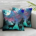 thumbnail image 3 of Orinice Deer Woods Full Moon Graphic Decorative Cushion Throw Pillow Cover 1PC for Home Couch Living Room Bed Sofa 18x18in, 3 of 5
