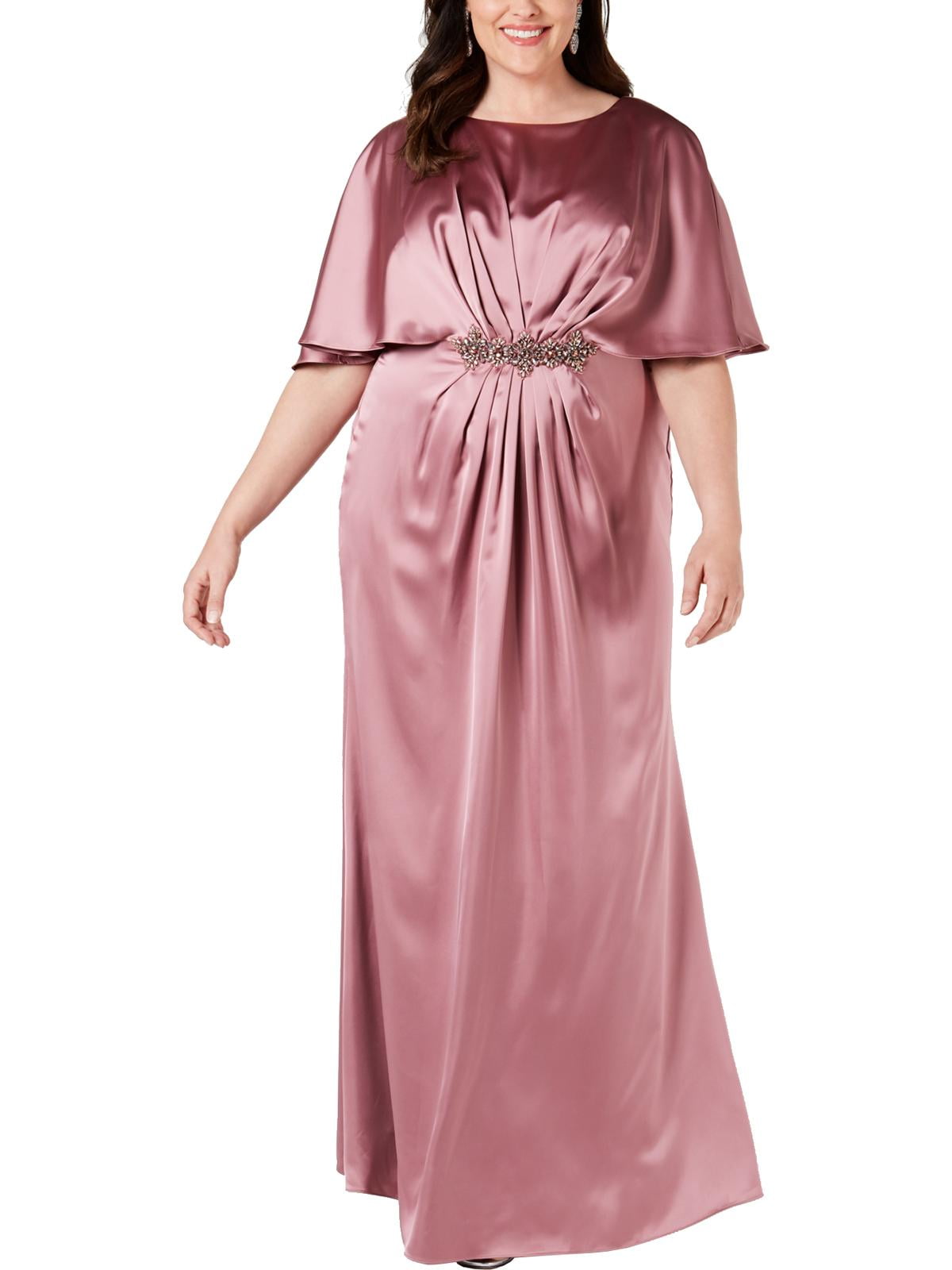 satin cape dress