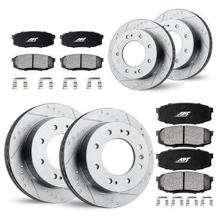 APF Full Brake Kit Rotors and Pads for Chevrolet Silverado 3500 2007