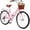 Pink, variant on 24 Inch City Bike for Women, Shimano 7-Speed Cruiser Bicycle with Basket, Rear Rack, Fenders, Comfort Saddle and Step-Through Frame