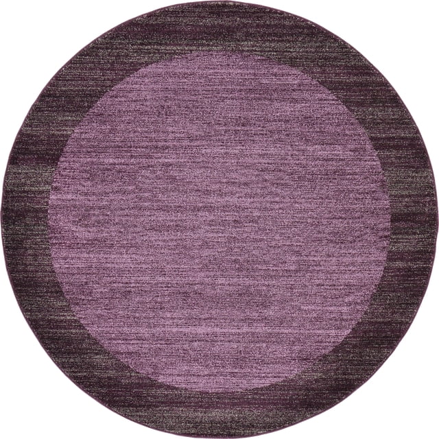 Unique Loom Del Mar Zone de Collection Tapis-Transitionnel Inspiré avec un Design Contemporain Moderne, 6' 0 x 6' 0 Rond, Violet/ivoire