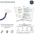 thumbnail image 5 of Arborist Rigging Rope Bull Rope Purple (1/2 in x 200ft) Polyester Braided Arborist Rope 48 Strands for Various Outdoor Applications Construction Climbing Swing Sailing, 5 of 9