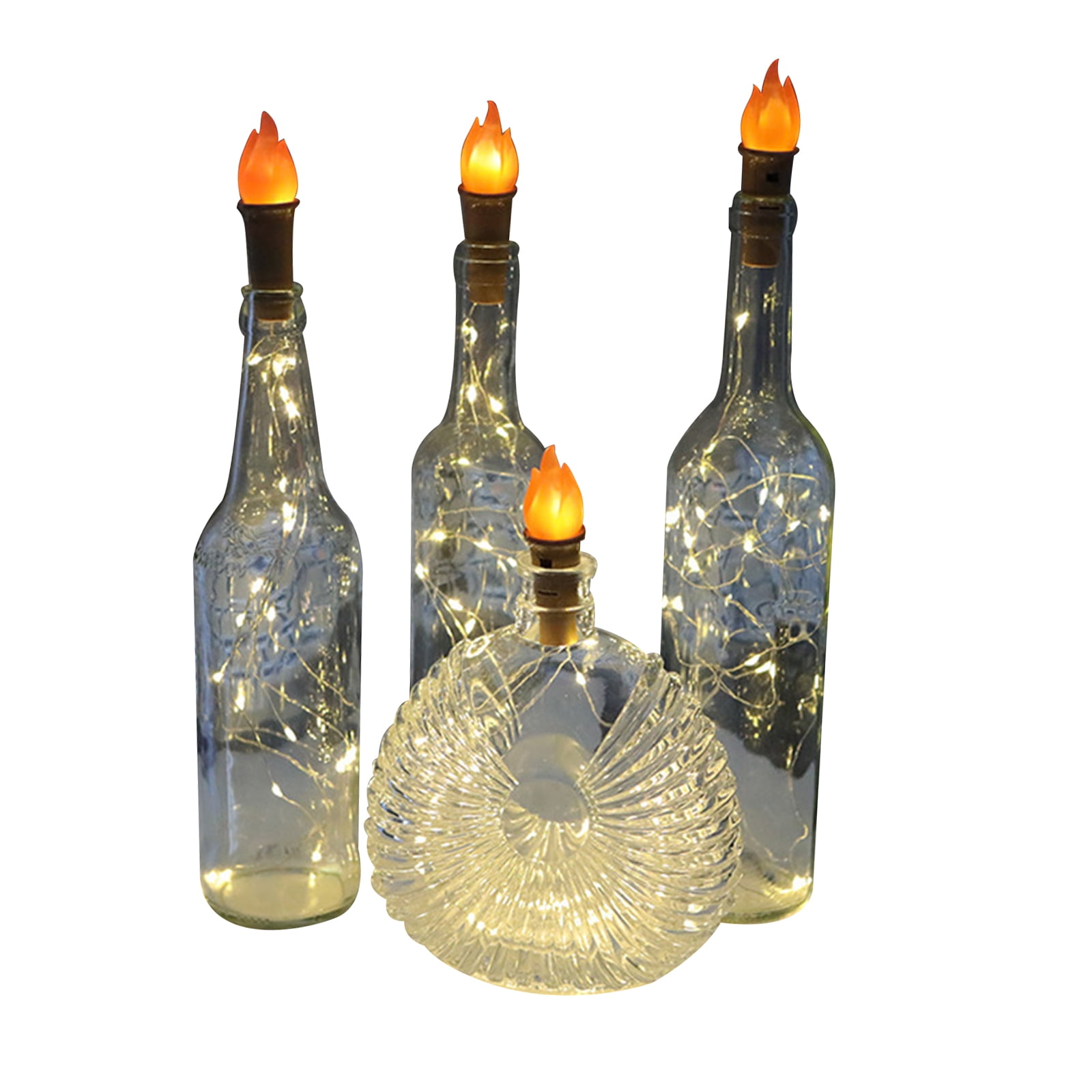 Led Lights Home Merry Christmas Copper Wire Cork Bar Party Flame Bottle