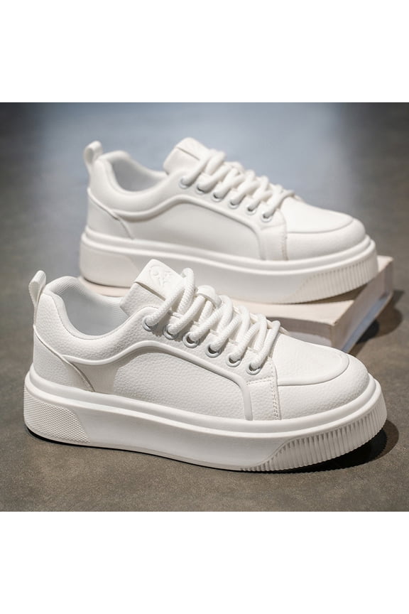 NEW|Men' Chunky Platform Sneakers for Casual Wear (Chunky Sole for Height) - New Arrival) with Upper & PVC Sole - Low-Top Lace-Up All-Season Streetwear, Minimalist Urban Footwear