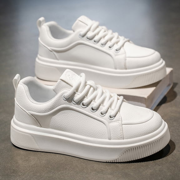 NEW|Men' Chunky Platform Sneakers for Casual Wear (Chunky Sole for Height) - New Arrival) with Upper & PVC Sole - Low-Top Lace-Up All-Season Streetwear, Minimalist Urban Footwear