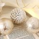 thumbnail image 5 of Elegant Set Of 16 Champagne Gold White Christmas Bauble Balls Ornaments, 5 of 5