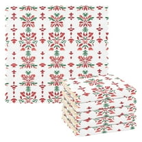 6 Pieces of Kitchen Towels 11x11Inch Kitchen Dish Cloths Kitchen Dish Towels Reuseable Cleaning Cloths Christmas Stripes