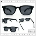 thumbnail image 2 of Gentlemans Hipster Bevel Horn Rim Plastic Fashion Hustler Sunglasses All Black, 2 of 8