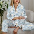 thumbnail image 5 of KLL Cute Cat Print Women's Long Sleeve Pajamas with Pants Sleepwear Loungewear 2 Set-XX-Large, 5 of 7