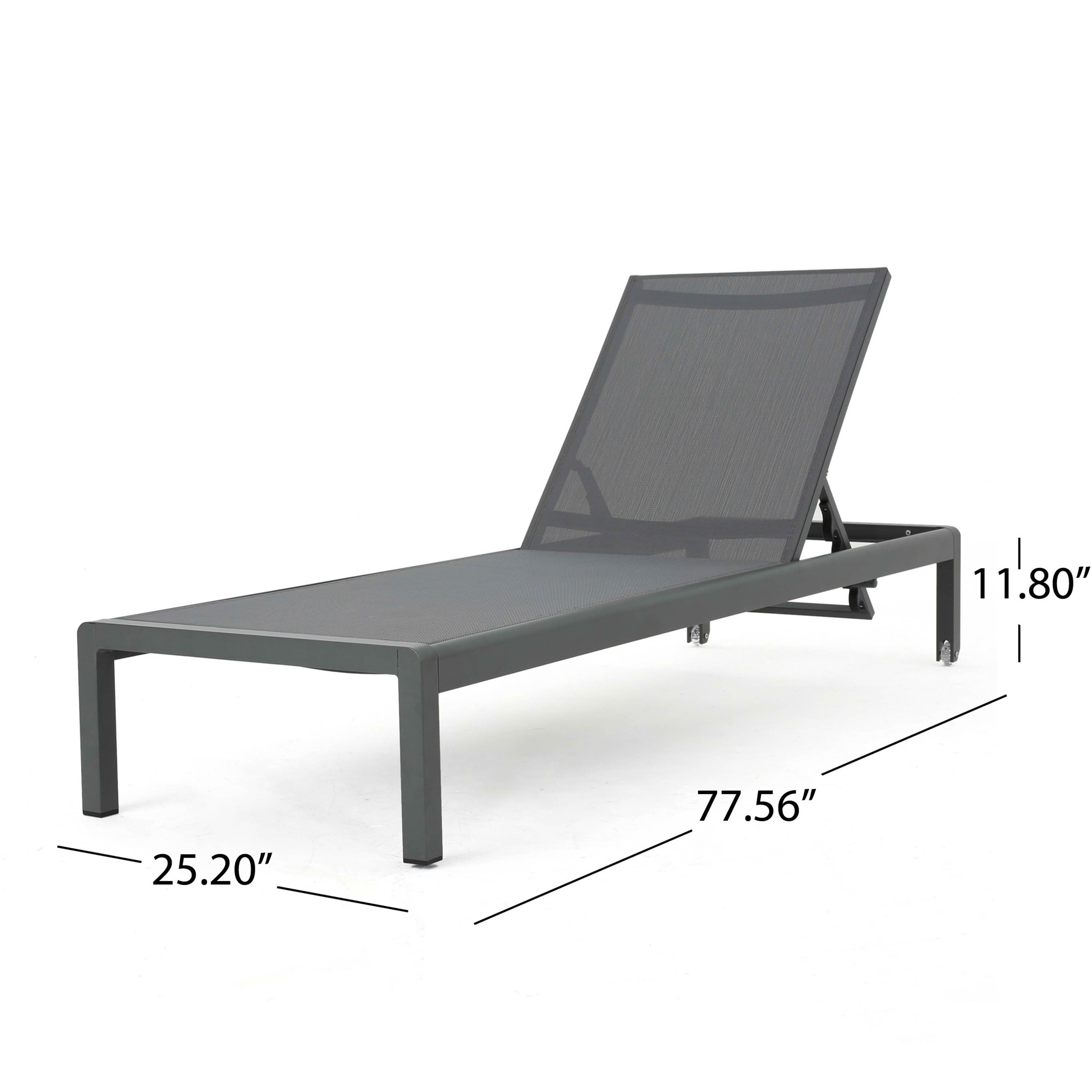 MAYEERTY Patio Lounge Chair Outdoor KD Chaise Lounge with Sturdy Steel Frame Outdoor Sunbathing Recliner