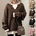 thumbnail image 2 of Suéter europeo y americano Suéter de punto con patrón de cáñamo para mujer Suéter de punto casual Suéter, 2 of 5