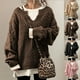thumbnail image 2 of Suéter europeo y americano Suéter de punto con patrón de cáñamo para mujer Suéter de punto casual Suéter, 2 of 6
