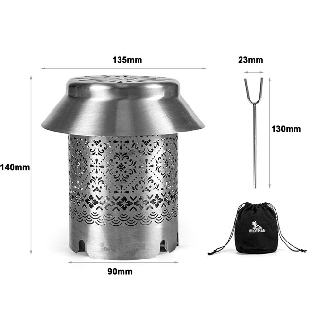 Riwcyla Chauffe-Plat Portable pour Camping, Réchaud à Gaz en Acier Inoxydable, Housse de Chauffage de Tente avec Sac de Rangement pour Camping Extérieur, Randonnée, Backpacking
