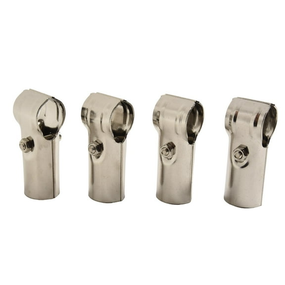 4pcs Stainless Steel T Pipe Clamp Connector for 1 Inch OD Pipe,Rails Clamp with Screws and Nuts,Chain Link Fence Handrail Support Fitting Silver