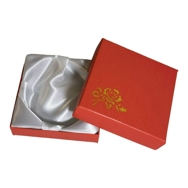 Cateissary Caja de almacenamiento Joyas Rosa Rojo Vintage Paquete de lujo Cajas Anillo Pendiente Ataúd Caja Adorno Decoración Viaje Almacenamiento y organización del hogar Opaco Cateissary HA075726-01