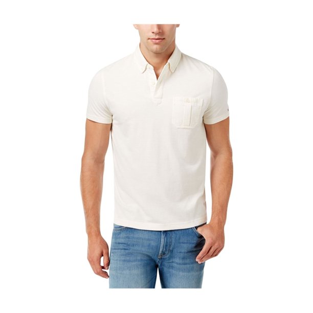 Polo Tommy Hilfiger de Rugby con botones para hombre blanco grande