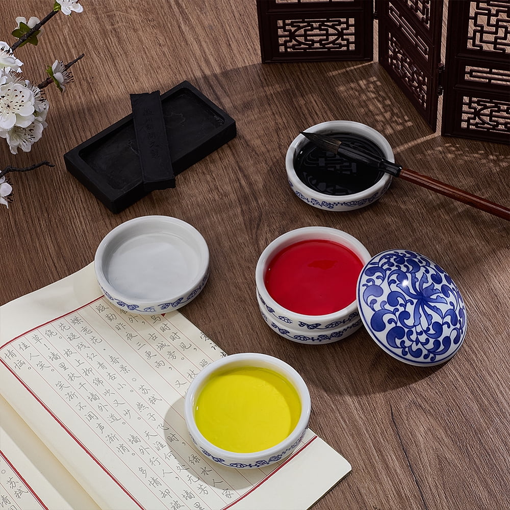 Stackable Paint Trays 5 Layers Ceramic Paint Palette Watercolor Pigment Tray Porcelain Watercolor Palettes Sauce Dishes with Lid