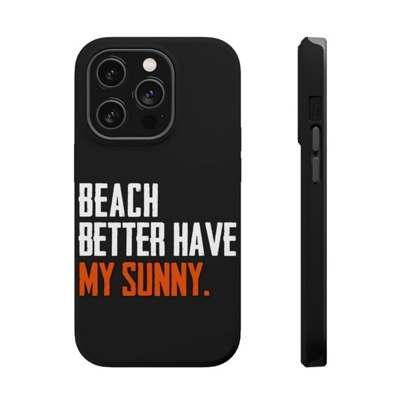 DistinctInk Tough Case for Apple iPhone 15 PRO (6.1" Screen), Compatible with MagSafe Charging - Beach Better Have My Sunny