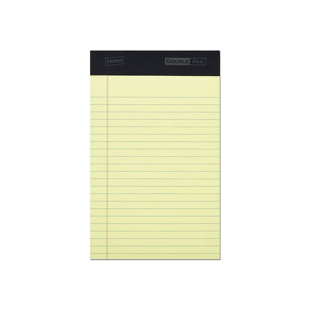 Staples Notepads 5" x 8" Narrow Canary 100 Sh./Pad 6 Pads/PK (35715CC