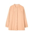 thumbnail image 4 of Sakmal Orange Pajamas for Women Set Long Sleeve Button Down Cotton Solid Loose Fit Plus Size Sleepwear, 4 of 9