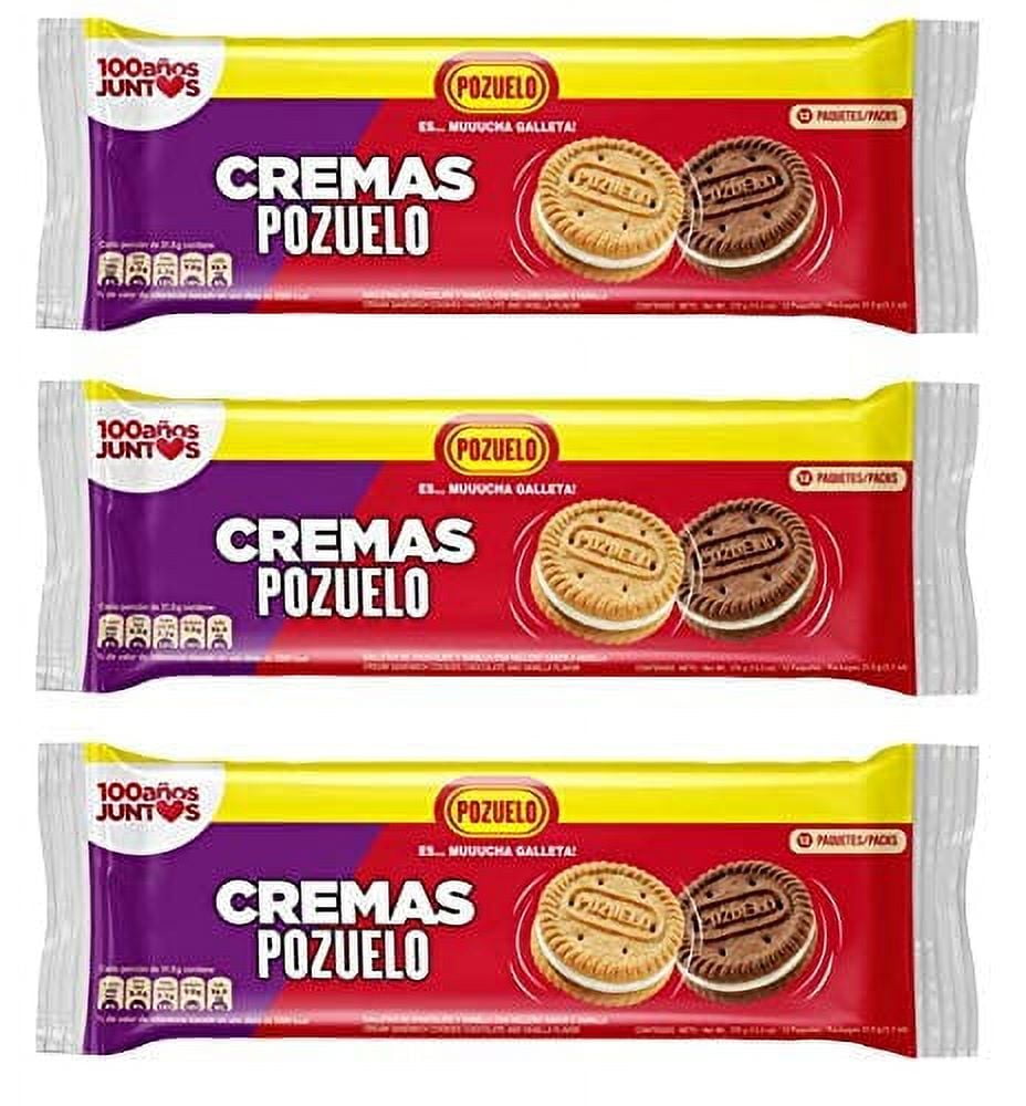 POZUELO CREMAS Mixed Cookies, STF9Mixed Chocolate & Vanilla Cookies, Vanilla Cream, 13.3 Oz (Pack of 3)