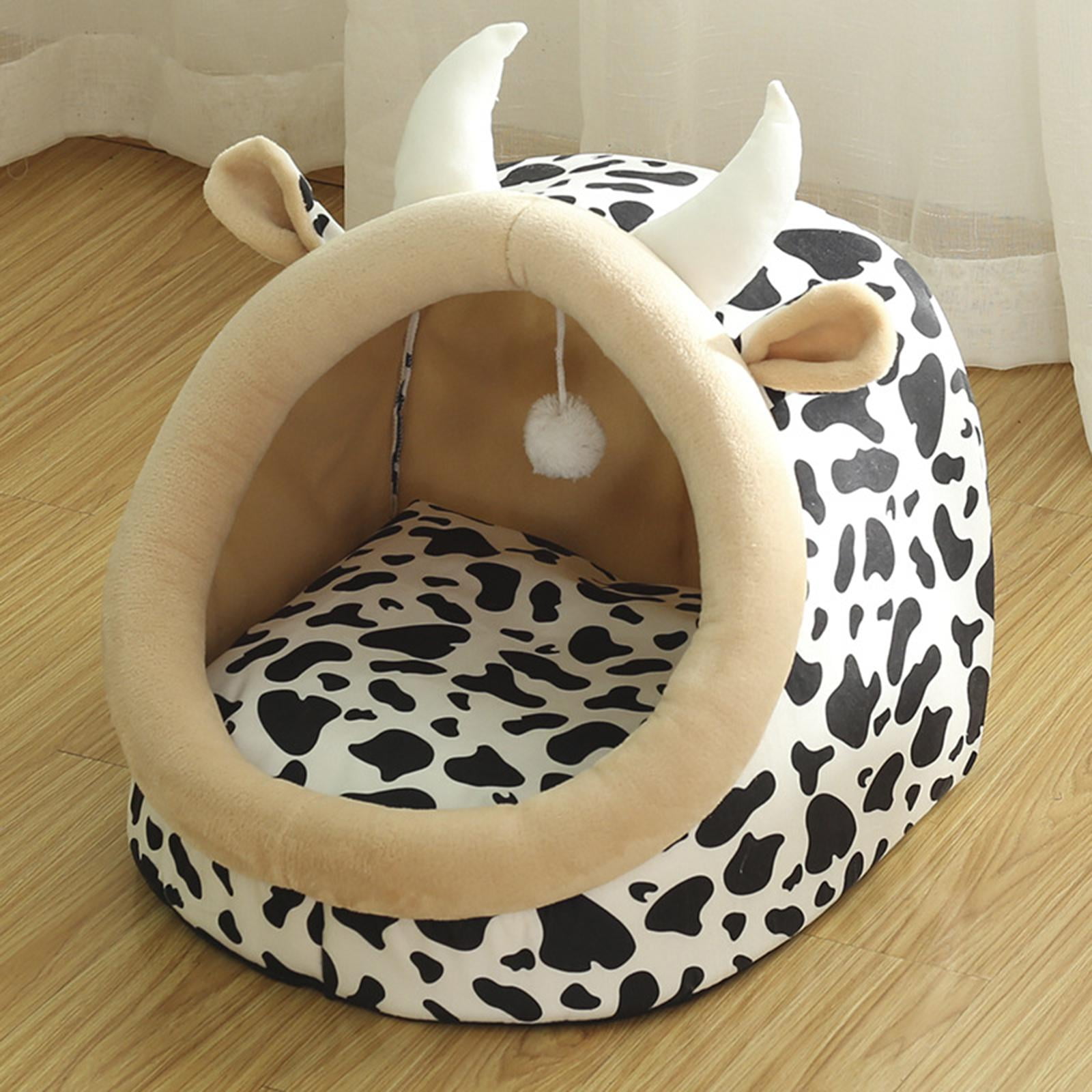 Bvdfgk Cave Bed Pet House Cushion Soft Anti Slip No Deformation Dog Furniture with Ball 43x40x35cm Multi