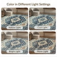 thumbnail image 7 of ODIKA 9'x12' Washable Area Rug Cream Boho Vintage Distressed Academia Border Faded Farmhouse for Great Room, Indoor Concept, Large Living Room, Low Pile, Flatwoven, 7 of 7