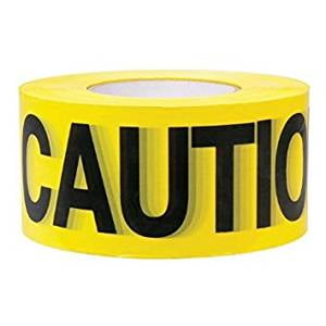 Yellow Caution Barricade Tape 3 in X 1000 ft • Bright Yellow with a bold Black Print for High Visibility • 3 in. wide fo