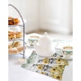 thumbnail image 4 of Sunflower Gnomes Kitchen Dish Towels for Drying Dishes Set of 2, Spring Eucalyptus Floral Gray Wooden Waffle Weave Microfiber Hand Tea Bathroom Towels Quick Dry & Absorbent Towel 12x12, 4 of 7