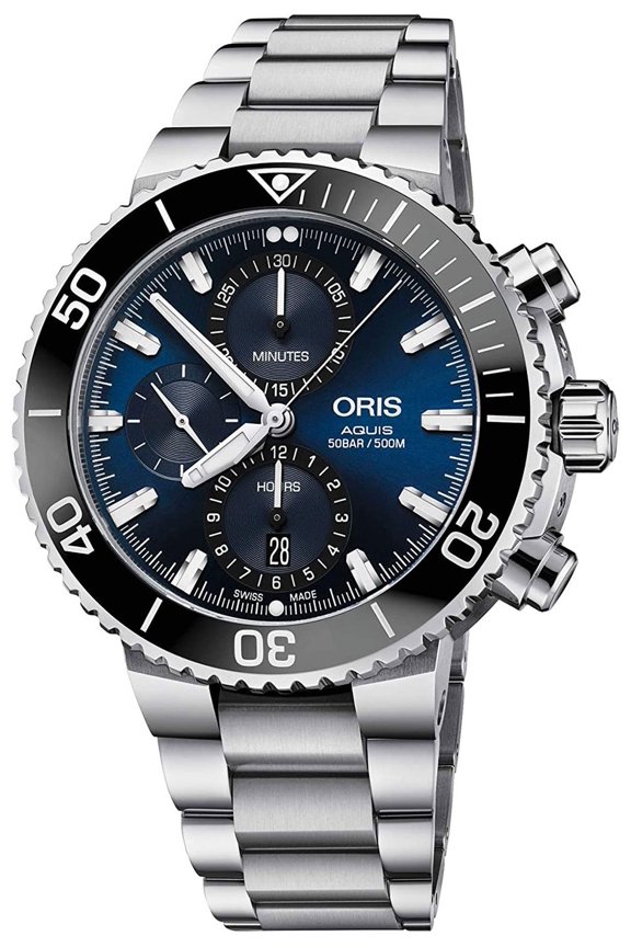 Aquis Automatic Chronograph Stainless Steel Blue Dial Date Divers Mens Watch 774 7743 4155-MB