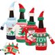 thumbnail image 1 of Funda para botella de vino de Navidad, decoración para botella de Navidad, regalos de Navidad, suéter elástico de punto para botella de vino de 4 piezas con sombrero, lindo muñeco de nieve, 1 of 4