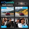 thumbnail image 4 of HLONK Four Channels Front+rear+left+right Dash Camera For Cars  360 °rotatable Camera  GPS Location  Support Wifi  Camera Security Dashboard  24 Hours Parking Monitor, 4 of 15