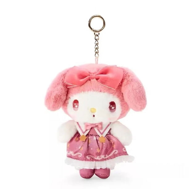 Llaveros de dibujos animados Kawaii My Melody Kuromi Cinnamoroll Kt Cat Purin Dog, juguete de felpa, animales de peluche de Anime, colgante pequeño, 12cm