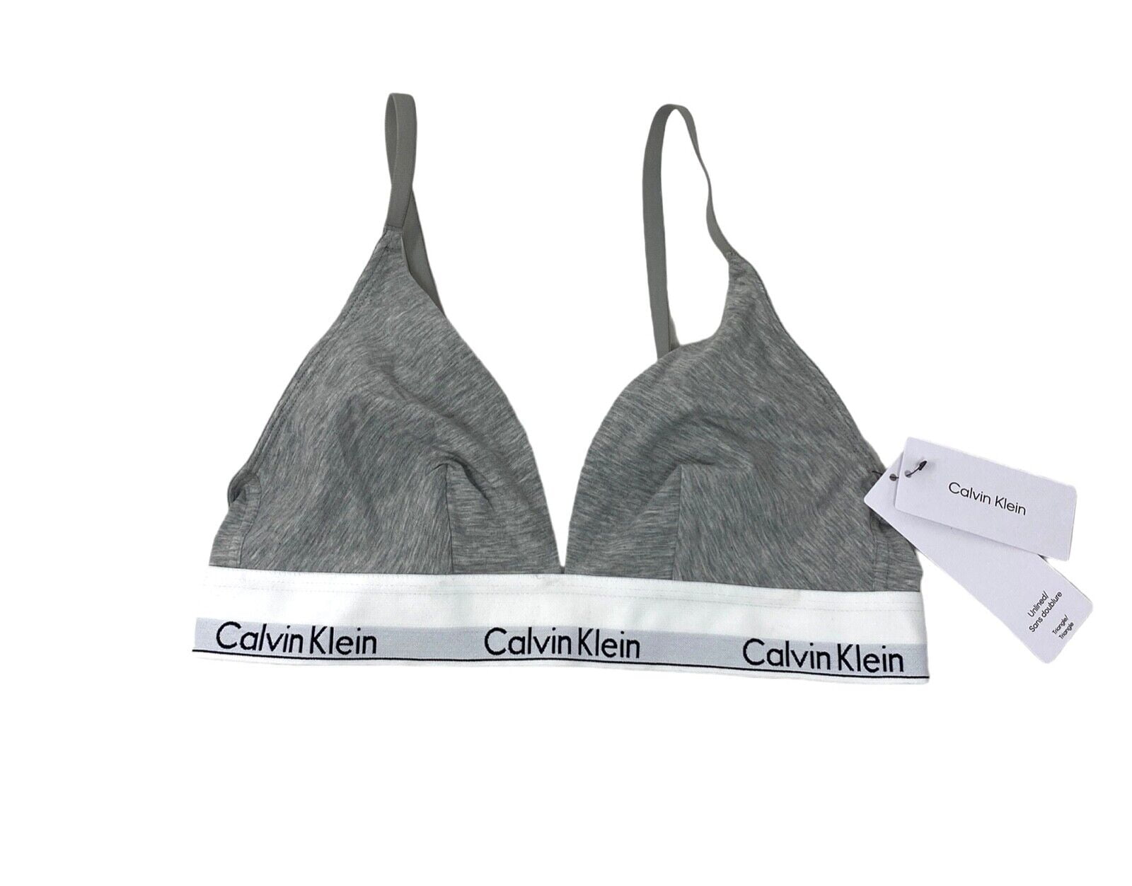 ブラジャー＆ショーツ   Women's Cotton Triangle Bralette Grey Calvin Klein Modern Cotton Unlined Triangle Bra, Grey